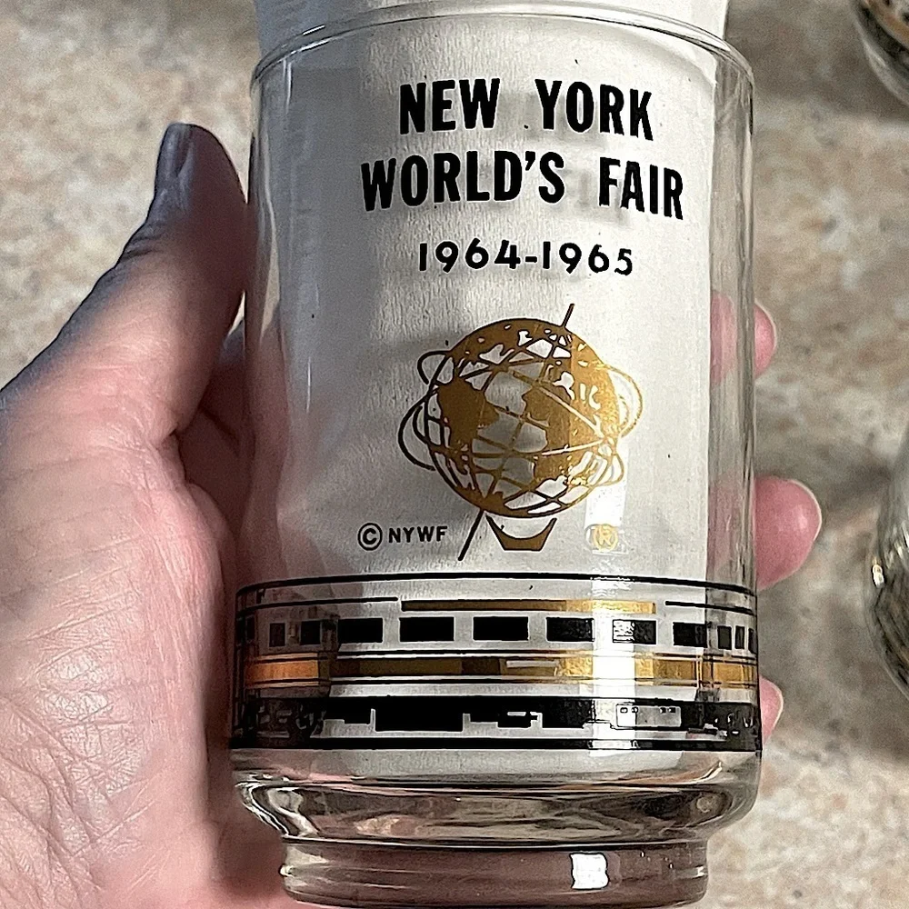 New York World's Fair Glasses 1964-1965 New York Central Train System Set of 6